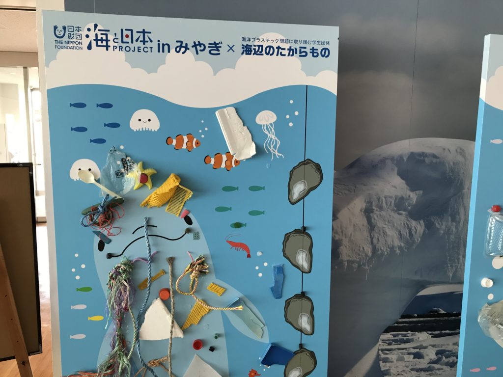 海洋プラスチックごみで作ったアート作品 海のいきものと私たち 完成 海と日本project In みやぎ